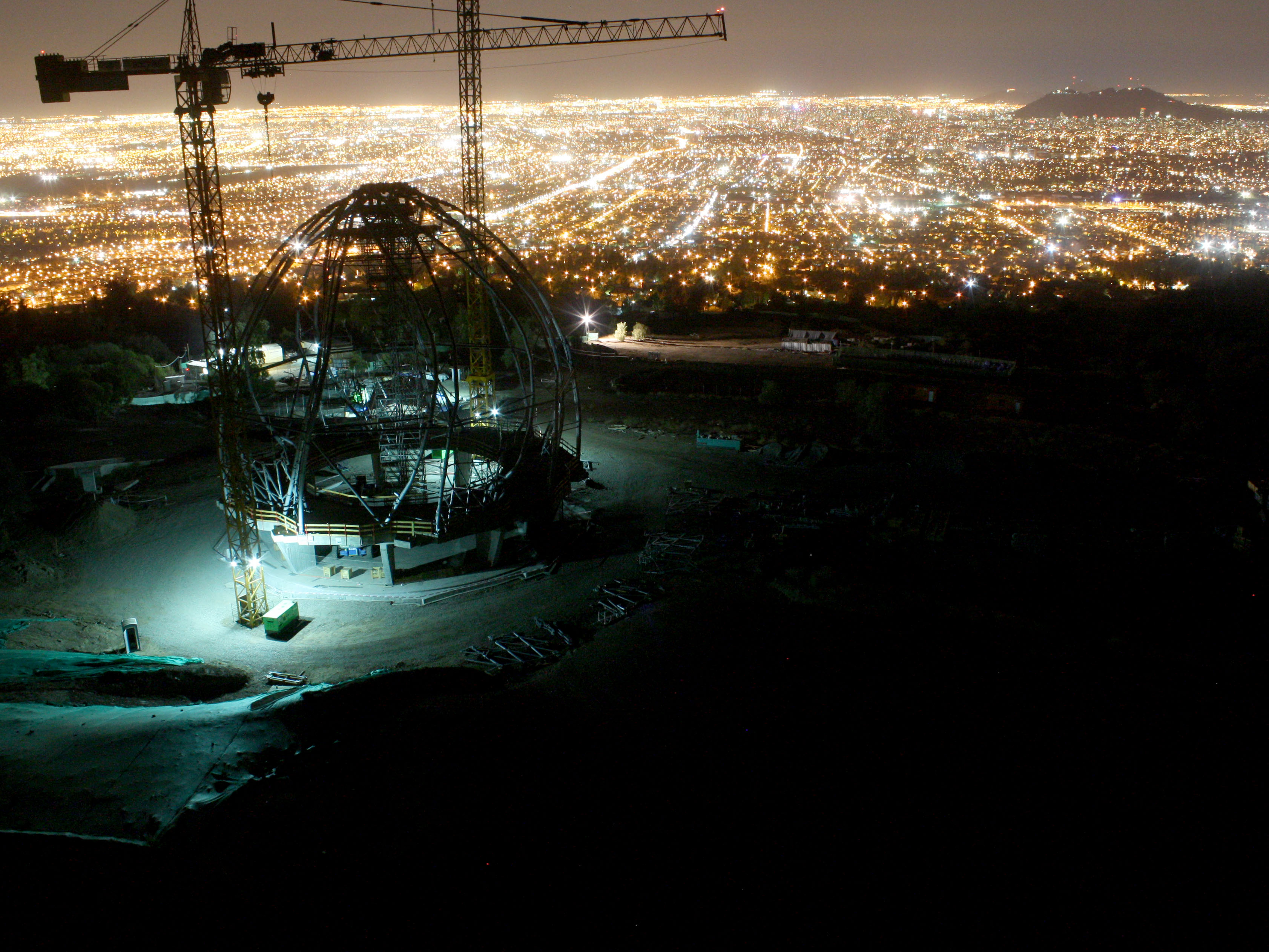 Temple of light rises over city